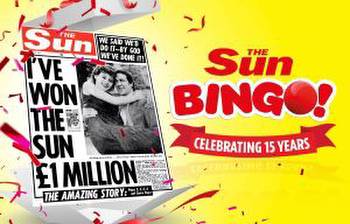Celebrate 15 years of Sun Bingo online with a host of promotions and fun games this month