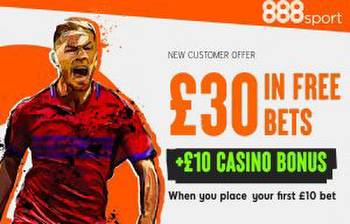 Get £30 in FREE BETS when you stake £10 on Brighton vs Chelsea, plus £10 casino bonus with 888 Sport special offer