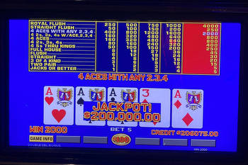 $200,000 video poker jackpot hits at Caesars Palace in Las Vegas