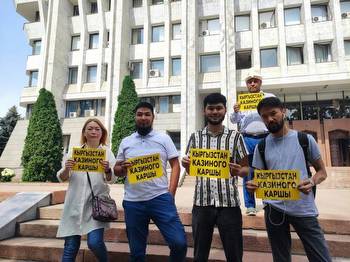 Activists protest against legalization of casinos in Kyrgyzstan