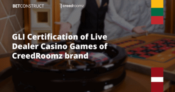 BetConstruct Receives GLI Certification of Live Dealer Casino Games of CreedRoomz Brand