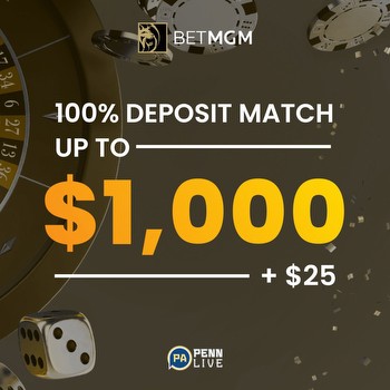 BetMGM Casino promo: $1,000 deposit match+ $25 on the house