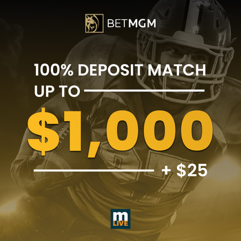 BetMGM new-user bonus: 100% match up to $1,000 + $25