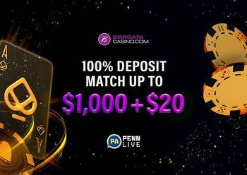 Borgata Casino promo: 100% deposit match up to $1,000 + $20 on the house