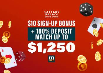 Caesars Palace Online Casino Promo Code: Use Code SLMLIVEGET for a 100% deposit match up to $1,250