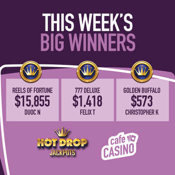 Cafe Casino Announces Three Winners in this Week’s Hot Drop Jackpots