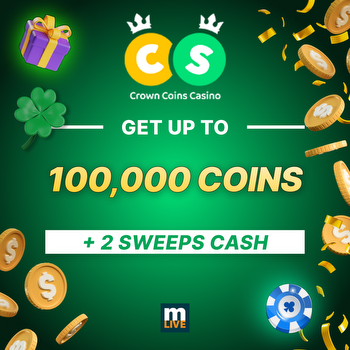 Crown Coins Casino bonus: Get 100,000 coins + 2 sweeps cash