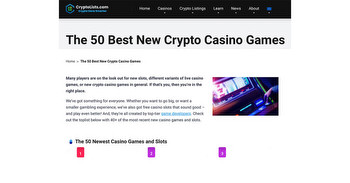 Crypto Lists Hits 50 New Bitcoin Casino Game Reviews