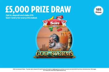 Enter Sun Bingo's £5,000 cash pot draw by staking just £10 this week