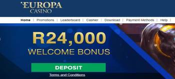 Europa Casino R24,000 Welcome Bonus and R375 No Deposit Bonus