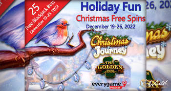 Everygame Poker awards Christmas Free Spins and Free Blackjack bets