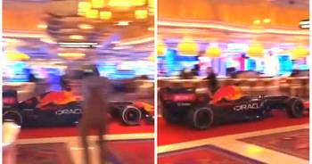 F1 Las Vegas: Red Bull races through casino in surreal footage
