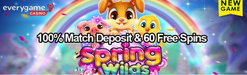 Get 100% up to $6,000 and 60 free spins at Everygame’s Spring Wilds