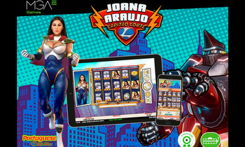 Joana Araujo is the super heroine Capitao Sorte in the new Portuguese Celebrities slot game from MGA Games