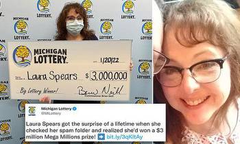 Michigan woman nearly missed out on $3m lotto jackpot when email notification landed in SPAM folder