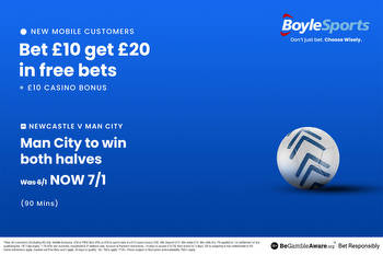Newcastle vs Man City: Get £20 in free bets and £10 casino bonus for Carabao Cup clash with BoyleSports