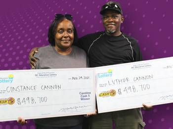 One For Me, One For You: Nash County Couple Splits $997,400 Jackpot