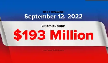Powerball winning numbers for Monday, Sept. 12, 2022; jackpot $193 million