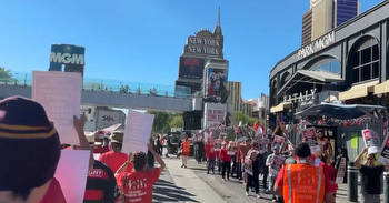 Thousands of Culinary Union Members Picket Outside Las Vegas Strip Casinos