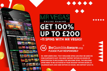 Up to £200 Bonus and 11 Spins with Mr Vegas' Welcome Offer