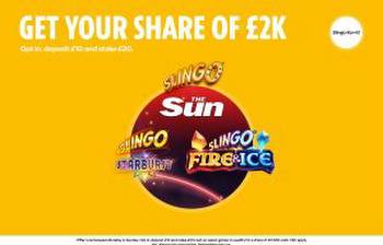 Win a share of £2,000 this week by playing select slingos on Sun Bingo
