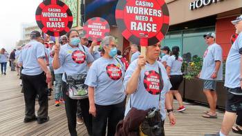Workers picket outside Atlantic City casino, seeking raises