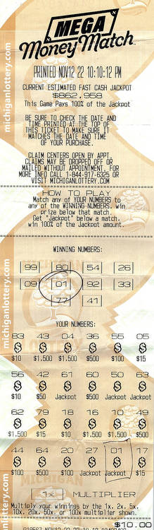 Allegan County Lottery Club Wins $862,958 Mega Money Match Fast Cash Jackpot