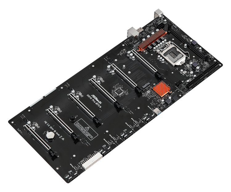ASRock's new crypto mining motherboard: 6 full-size PCIe 3.0 x16 slots