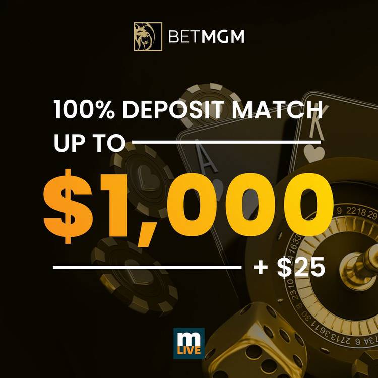 BetMGM casino welcome bonus: up to $1,025 with code MLIVEMGM