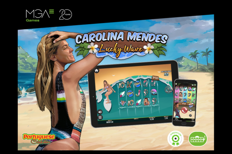 Carolina Mendes stars in Lucky Wave, the latest Portuguese Celebrities game from MGA Games