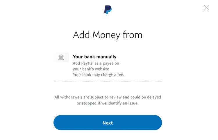 paypal add money