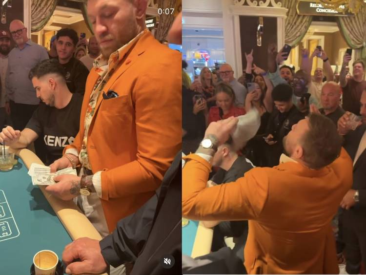 Conor McGregor fans himself with thousands in cash during Las Vegas gambling spree