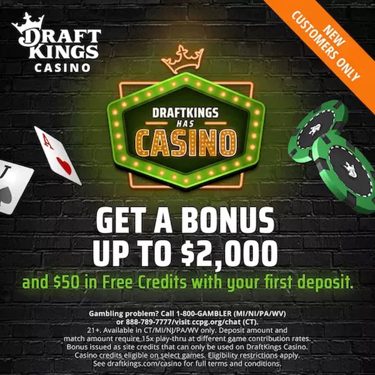 DraftKings Casino: Get a bonus up to $2,000 + $50 in free credits