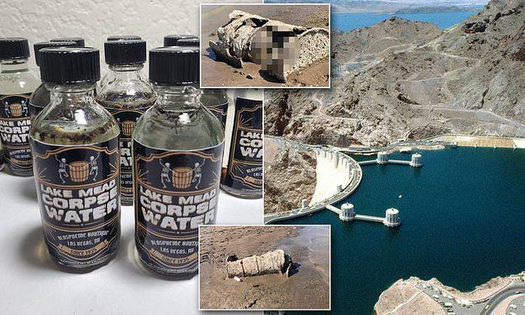 Las Vegas shop sells 'corpse water' after body found in a barrel in Lake Mead during drought