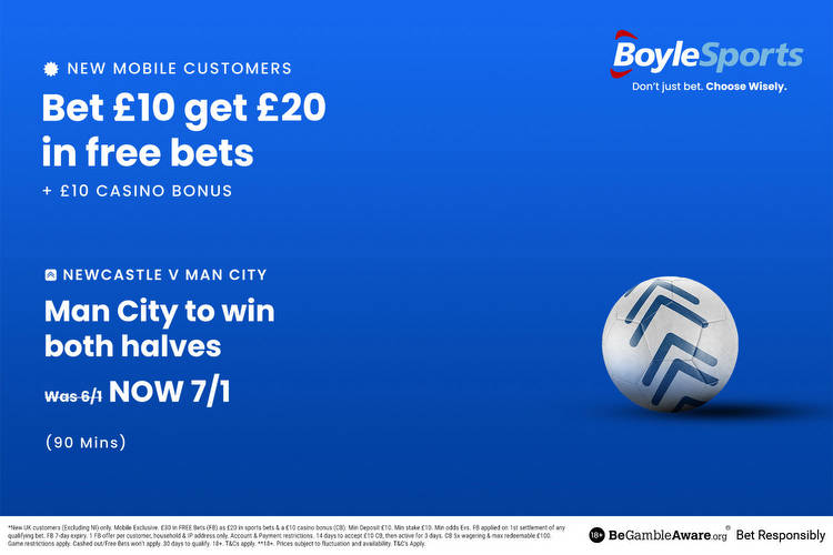 Newcastle vs Man City: Get £20 in free bets and £10 casino bonus for Carabao Cup clash with BoyleSports