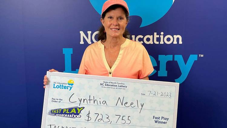 North Carolina woman cries after lottery win