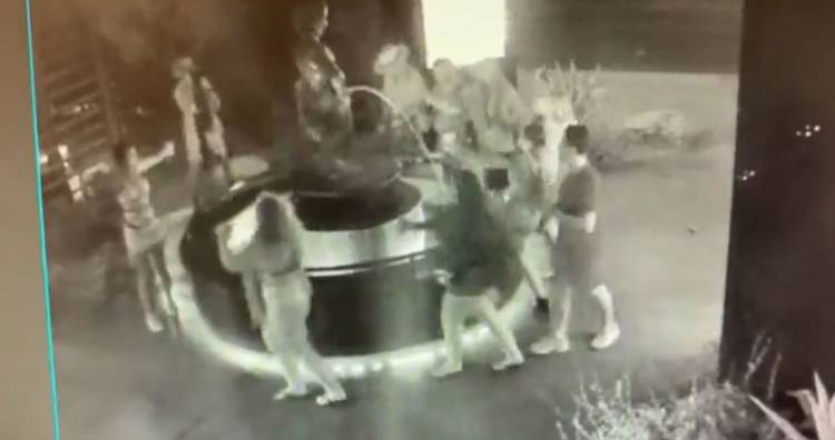 Video shows suspects vandalizing statue at the D casino