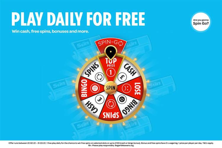 Win up to £100 a day with Sun Bingo's new free to play Spin-Go wheel
